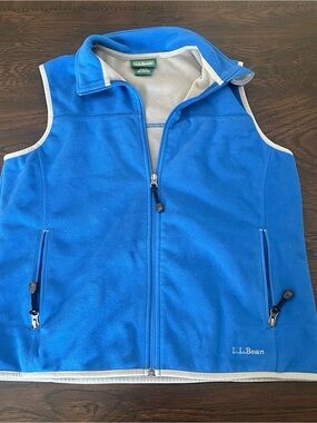 LL Bean Women’s Fleece Vest Medium Blue Full Zip Gorpcore Outdoor Layer